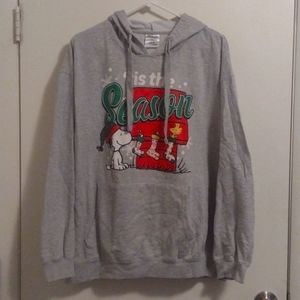 Peanuts "Tis the Season" Gray Plus Size Christmas Hoodie!
